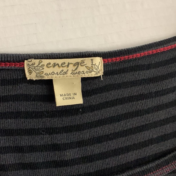 Energe' World Wear Striped shirt with cute hearts 💕 size L - Picture 6 of 10